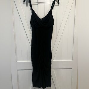 Nicole Miller collection black rouched dress